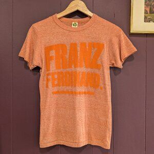 Y2K Franz Ferdinand Indie Rock Band Orange Tee XS Alternative Earth T-shirt 2000
